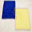 Rectangle Couple Janamaz Set - Elegant Prayer Mats in blue and offwhite with heart design, perfect for Islamic wedding or bridal gifts.