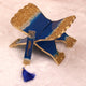 Blue and gold glitter Rehal with matching tassel bookmark from the Blue Sequence Rehal Hamper, perfect for Quran recitation and gifting.