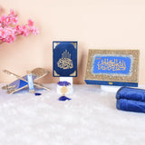 Blue Sequence Sawab-e-Jariya Hamper with Quran, Rehal, Tasbeeh and Janamaz