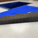 Blue Rectangle Couple Prayer Mat Set with heart design, featuring soft textured surface and non-slip backing for comfort and stability during prayer.