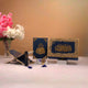 Blue Stones Rehal Hamper - Premium Quran Gift Set Online featuring velvet Quran, crystal tasbeeh, Rehal, and bookmark. Ideal Islamic gift set.