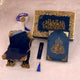 Complete Blue Stones Rehal Hamper with Quran, Rehal, tasbeeh, and bookmark. Premium Islamic gift set for Khatm-al-Quran and Eid gifting.