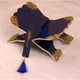 Blue and gold Rehal with matching Islamic bookmark from the Blue Stones Rehal Hamper. Perfect for Quran recitation and religious use.