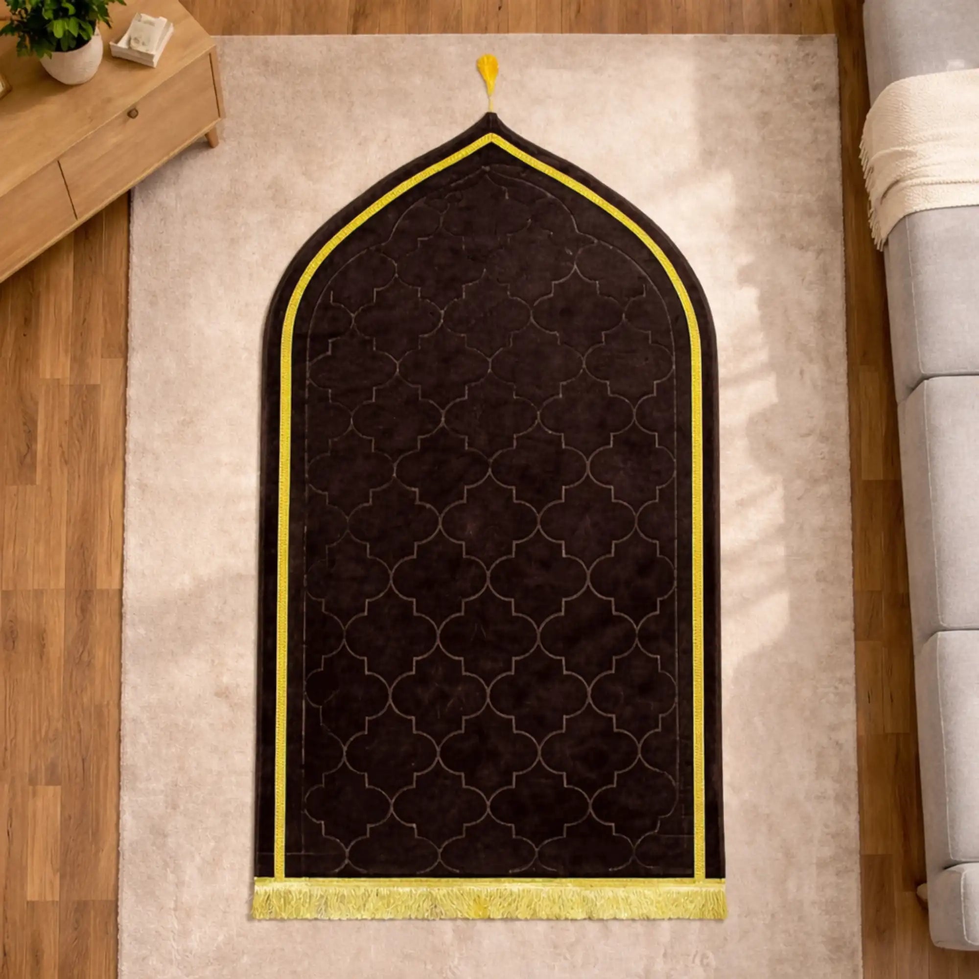 Brown Dome Premium Janamaz with name Secondary image