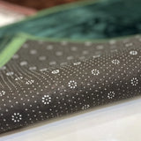 Non-slip dotted backing of Brown & Green Rectangle Janamaz - Couple Prayer Mats Set ensures stability during prayer, ideal for daily use.