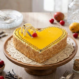 Butterscotch Heart Shape Cake close-up detail shot
