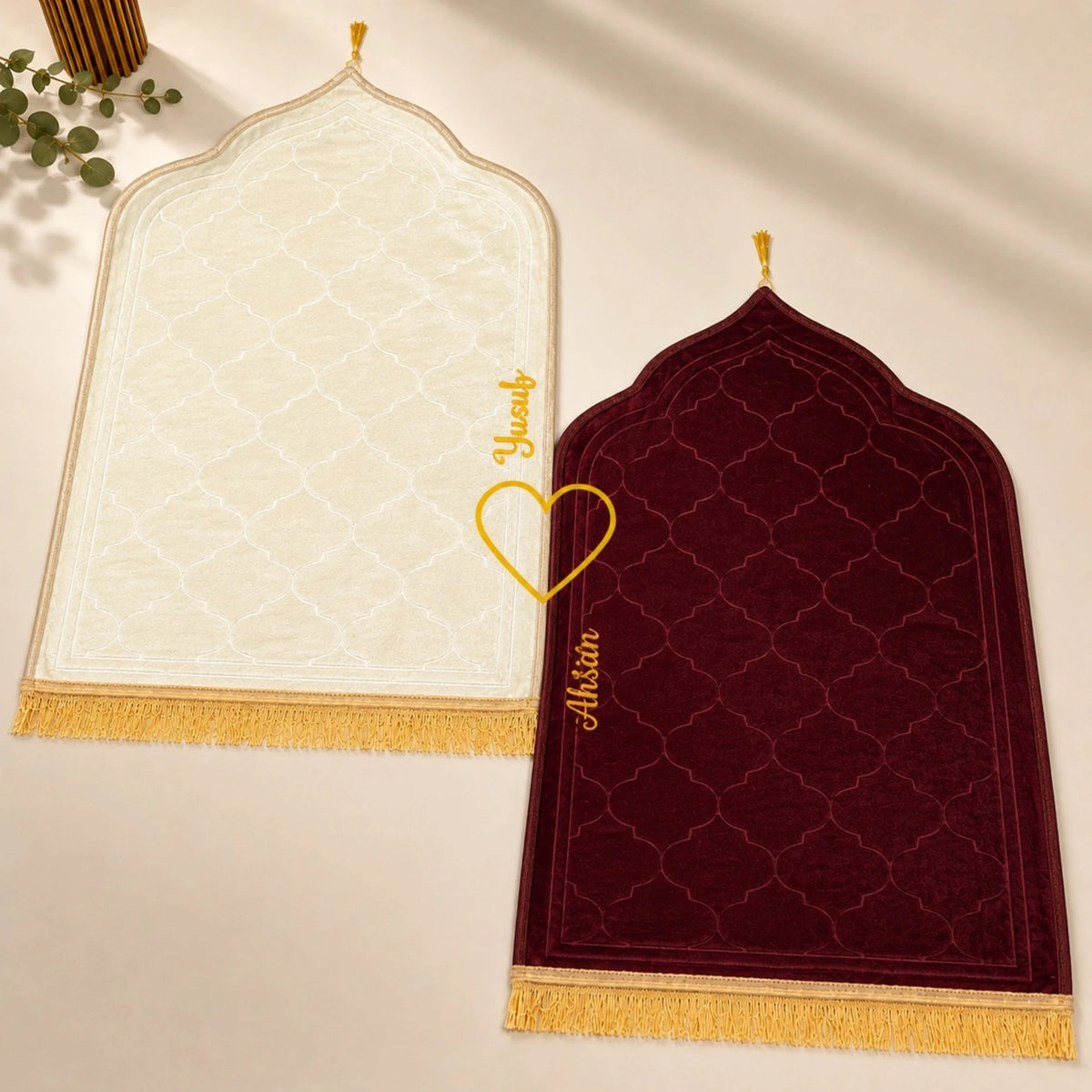 Customised Dome Couple Janamaz with Heart