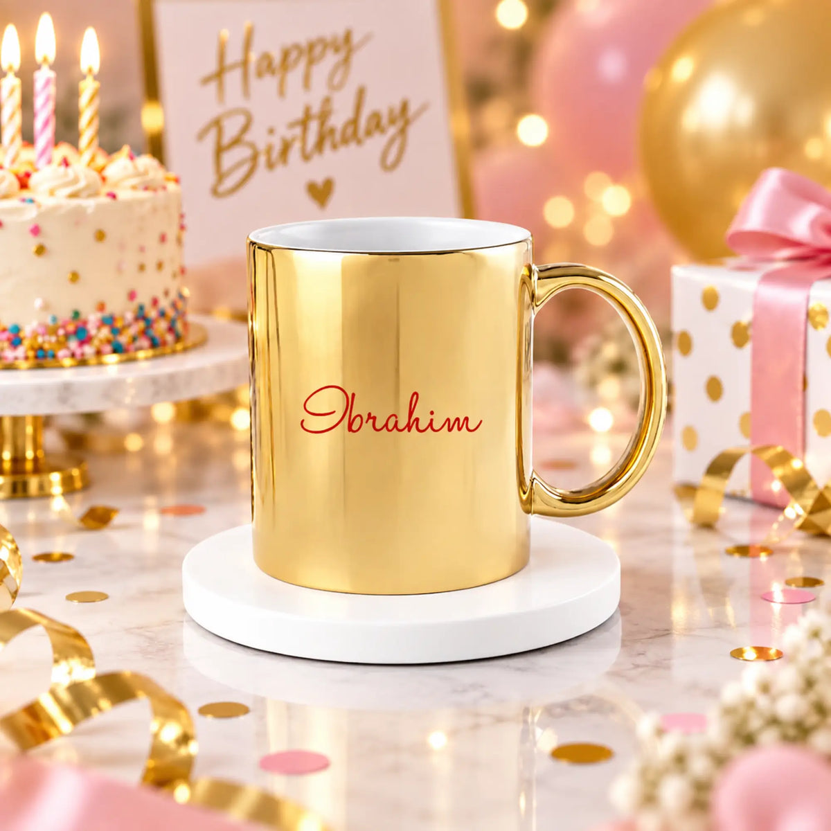 Personalized Golden Birthday Mug - Celebrate in Style