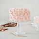 Pink Rosette Vanilla Round Cake sliced to show the layers inside