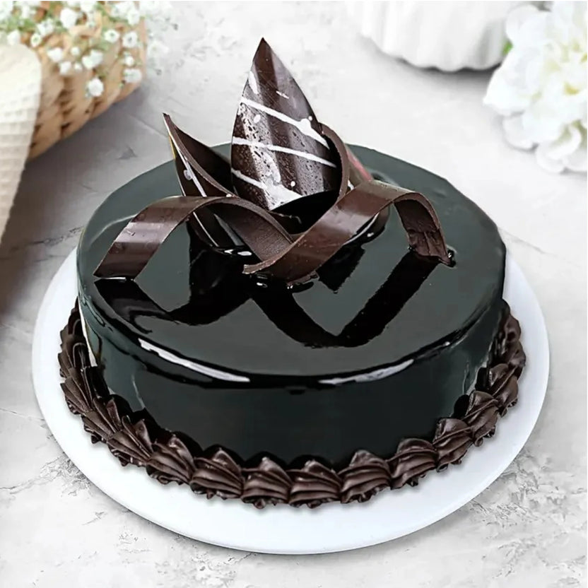 Chocolate Truffle Cake - Rich Indulgence with glossy ganache glaze and chocolate garnishes, perfect for birthdays and anniversaries. Main image