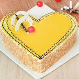 Butterscotch Heart Shape Cake — front view, freshly baked