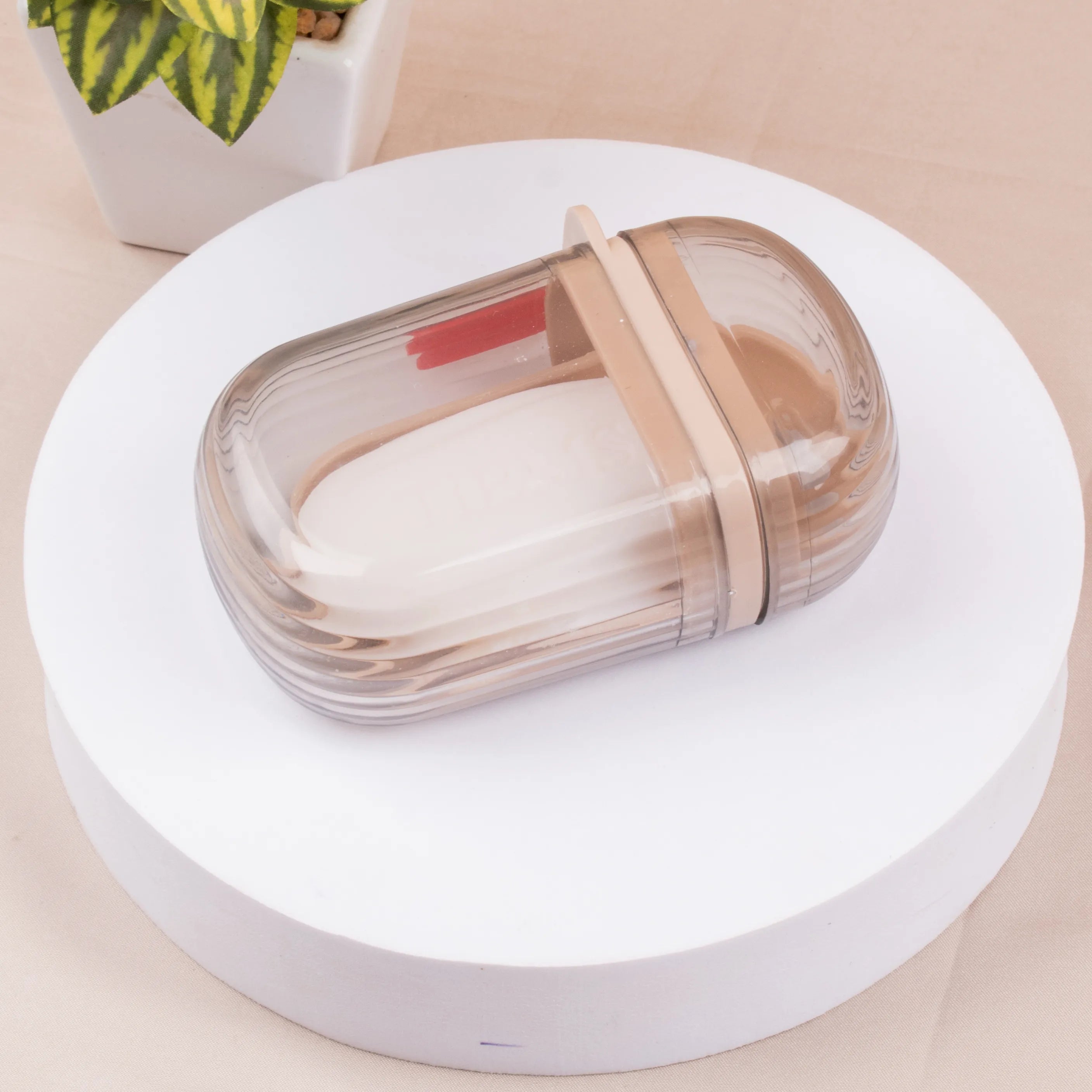 Unscented Soap with Container - Ihram Soap | Leak-proof travel soap case with white unscented bar, ideal for Hajj & Umrah hygiene essentials. Main image