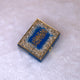 Blue Sequence Mini Tilawat-e-Quran in a closed embellished velvet box with gold Arabic calligraphy, perfect for bridal or religious gifts.
