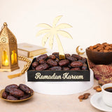 Ajwa dates tin with black and gold packaging, Ramadan and Eid gift idea