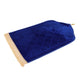 Blue Dome Janamaz with soft velvet finish and golden fringe, shown on white background. Ideal for gifting and daily prayer use.