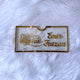 Personalized EID Mubarak Acrylic Envelope with gold border and engraved name 'Emir Faizan', perfect for stylish Eid gifting.