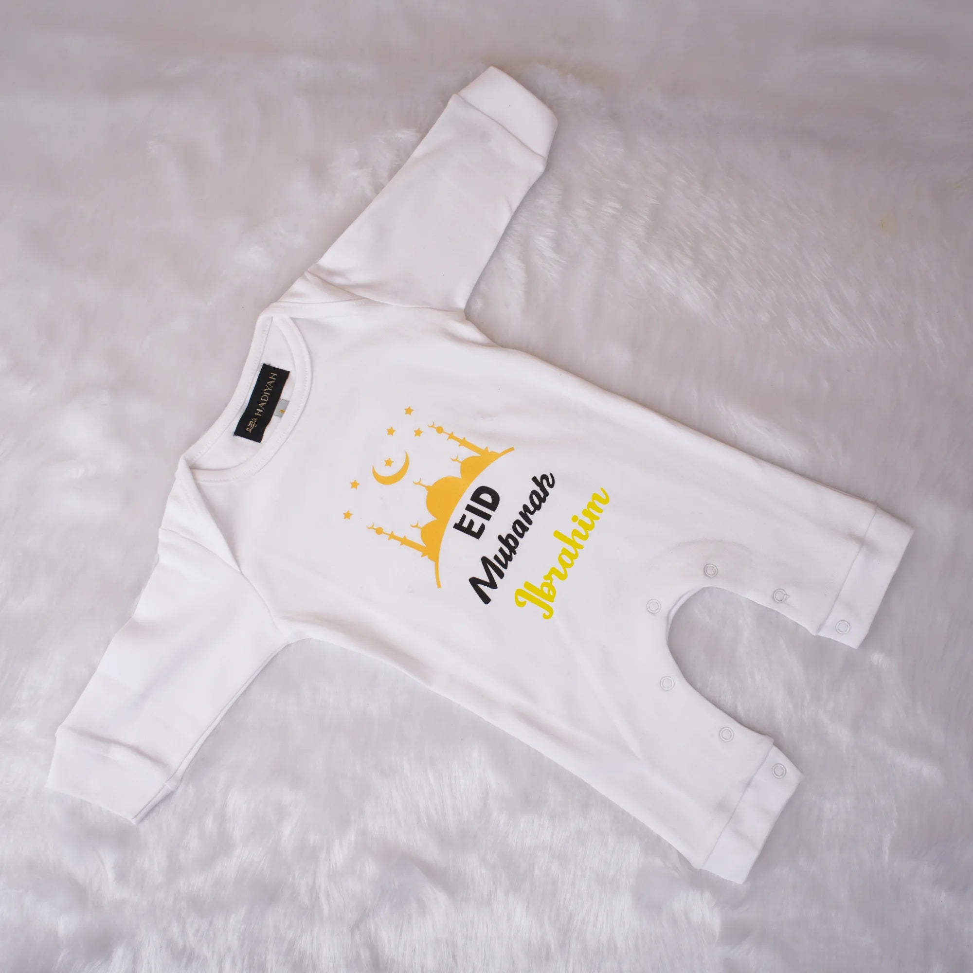 EID Mubarak Baby Boy Romper with Name Secondary image