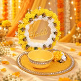 Rasm-e-Haldi Tray – Floral Haldi Ceremony Platter