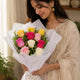 Elegant Mix Roses Bouquet — detail of the flowers and wrapping