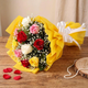 Elegant Mix Roses Bunch — detail of the flowers and wrapping