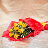 Embellish 8 Yellow Roses Bouquet shown from a different angle