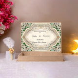 Emerald Luxury Green Nikah Nama Hamper – close-up of emerald green velvet Nikah Nama box, rich Islamic wedding ceremony keepsake