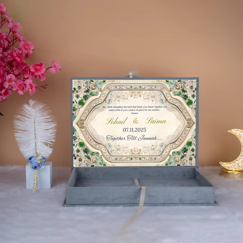 Emerald Luxury Green Nikah Nama Hamper Main image