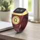 Maroon and gold Zikr Ring smart tasbeeh with digital prayer counter and OLED screen, ideal for Hajj and Umrah gifts.