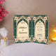 Elegant Emerald Emaan Nikah Nama booklet with intricate gold and rose detailing, perfect for religious weddings and personalized gifts.