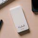 White EnWing 10K mAh Powerbank - Portable 10000 mAh with custom name 'Kailash', sleek design for everyday power needs on the go.