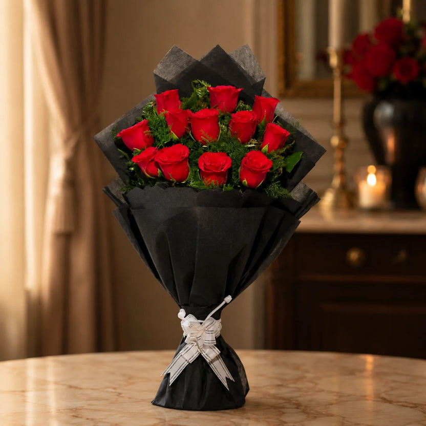 Enchanting Love Red Roses Bouquet — fresh flower bouquet | Hadiyah Gifting Main image