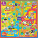 Colorful board game with religious symbols and text on a green background