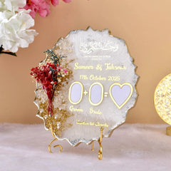 Floral Round Couple Thumb Printing Frame