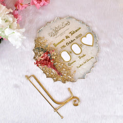 Floral Round Couple Thumb Printing Frame