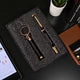 Elegant Personalised Pen and Key Chain - Gift Set | Custom Name in a black gift box, ideal for corporate or promotional gifting.