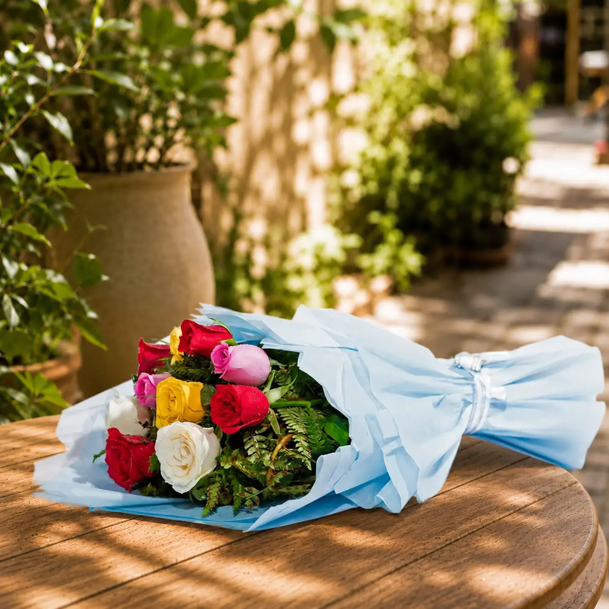 Glittery Love Roses Bouquet — fresh flower bouquet, gift packaging