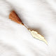 Elegant Feather Bookmark Bismillah with brown tassel, ideal for Islamic gift delivery and spiritual reading moments.