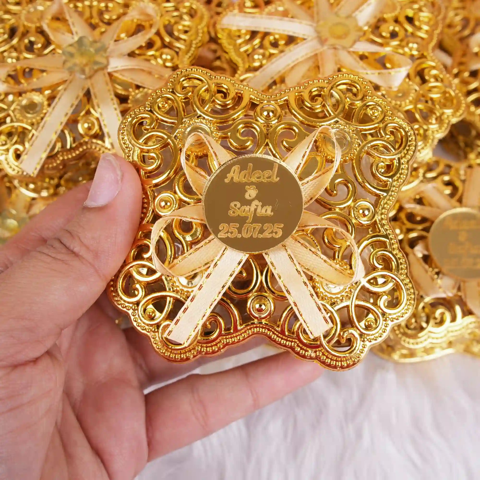 Golden Qubool Box Nikah Favors Main image