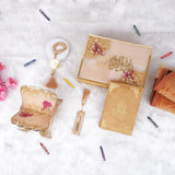Kid's Pink Sequence Gift Set with prayer beads, decorative box, and accessories for religious celebrations