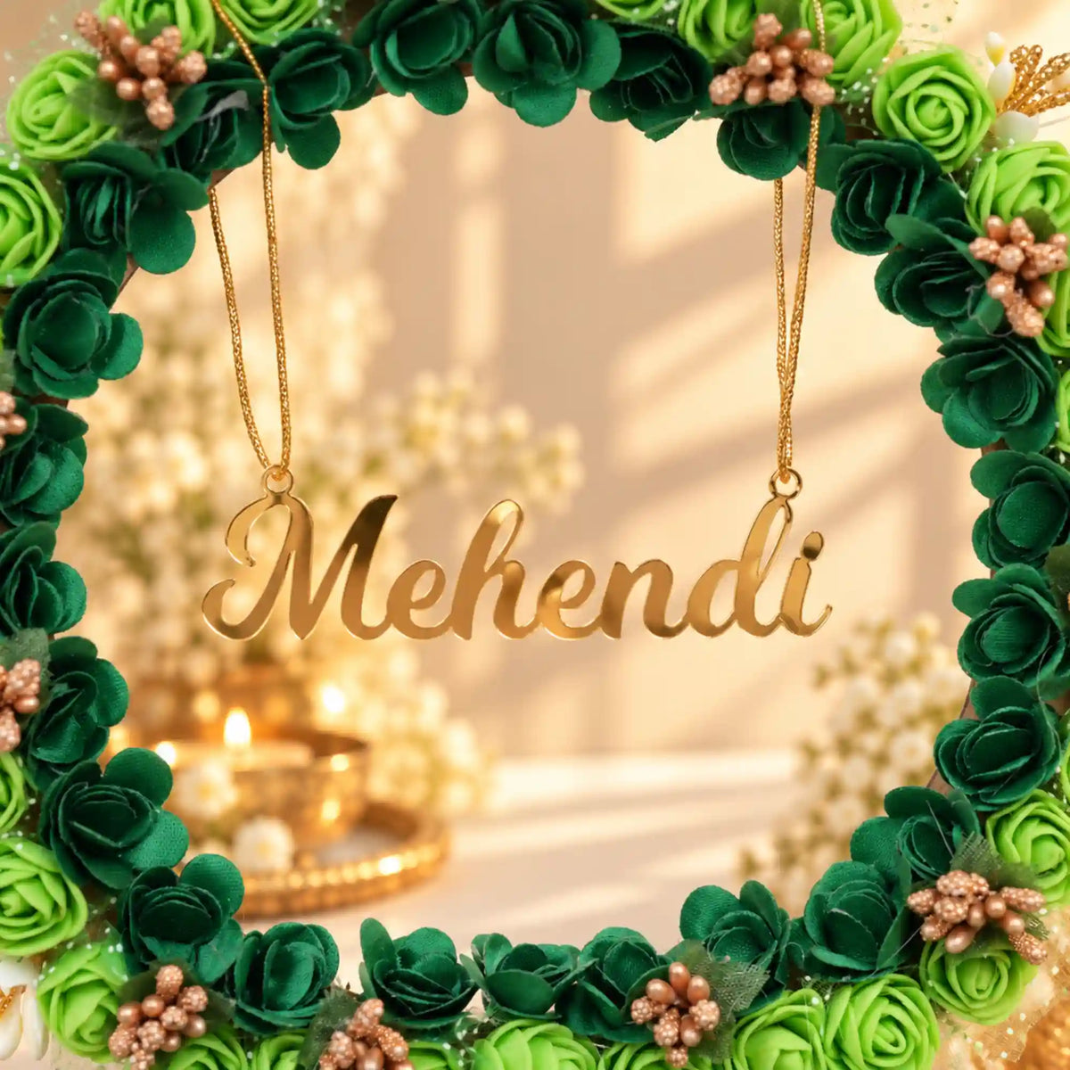 Zareen Mehendi Tray – Floral Mehendi Ceremony Platter