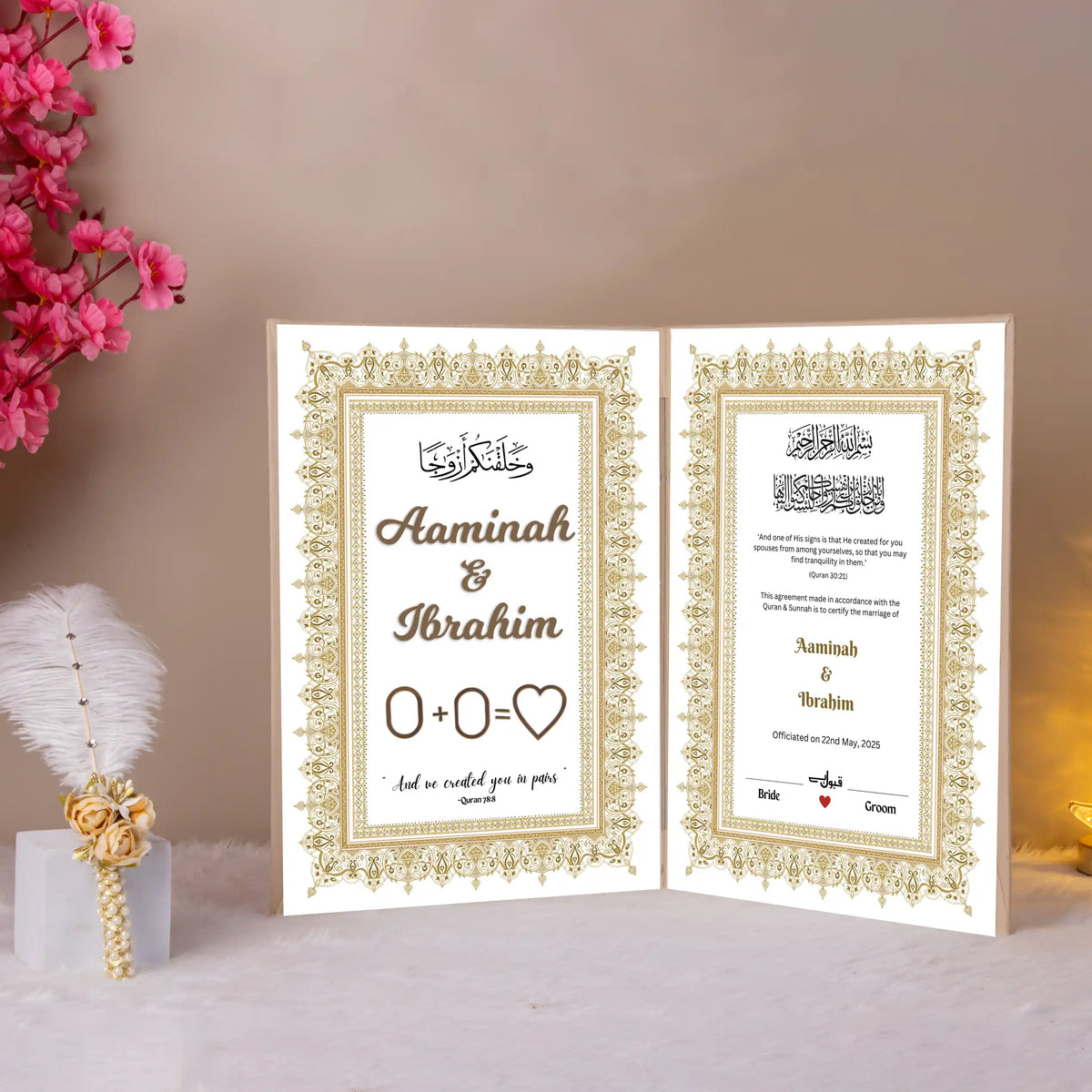 Golden Modern Nikah Nama Hamper