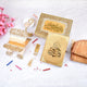 Kid's Sawab-e-Jariya Hamper - Premium Quran Gift Set Online featuring golden Quran, tasbeeh, janamaz, rehal, and gift box for Eid or Bismillah ceremony.