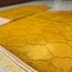 Detailed texture view of Golden Dome Family Janamaz Set showcasing plush velvet fabric and intricate dome pattern stitching.