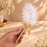 Golden Feather Nikah Pen with Bow Tie