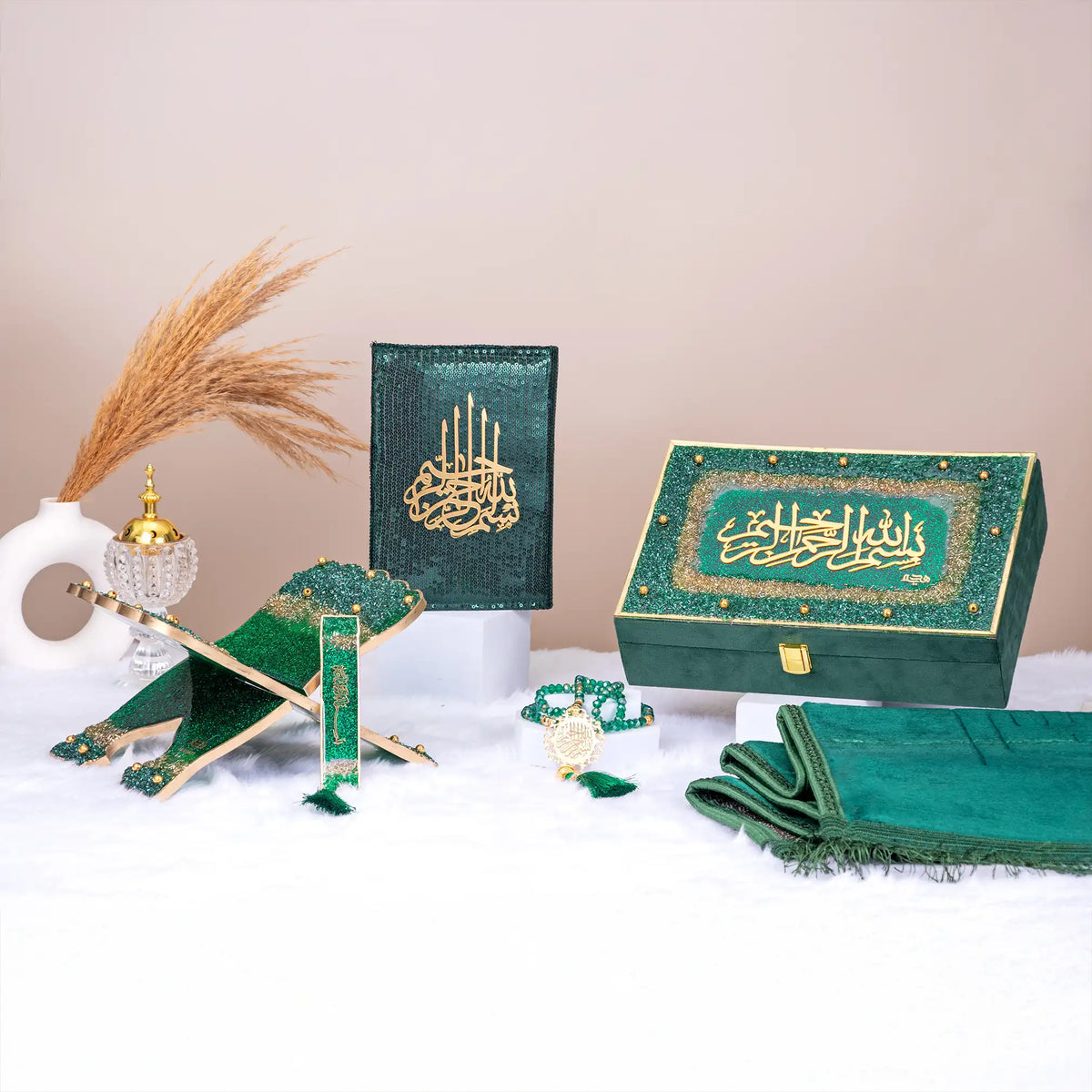Green Bling Quran Gift Set - Premium Quran Gift Set Online
