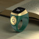 Green and gold Zikr Ring with OLED display and digital tasbeeh counter, perfect for Ramadan and Eid gifts.
