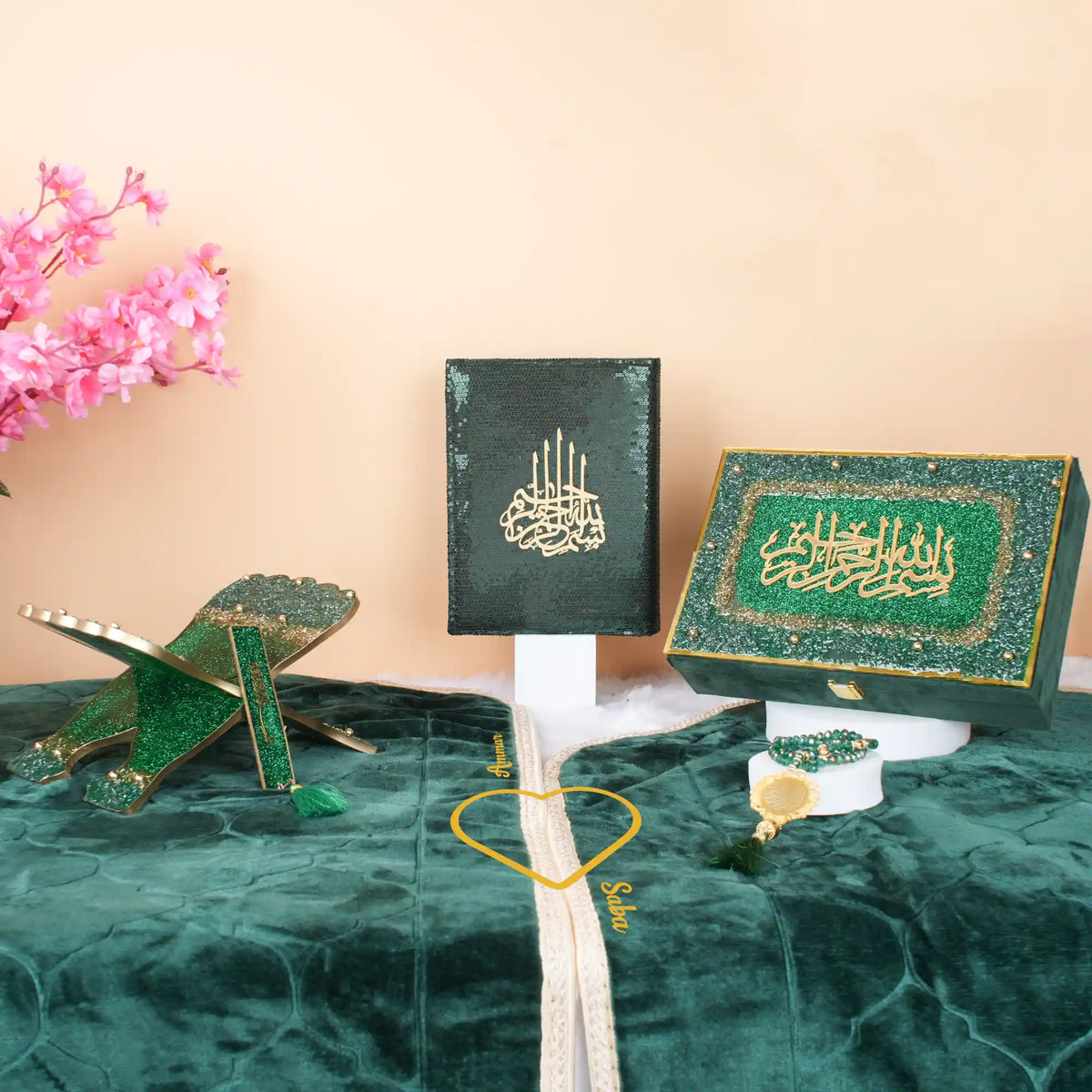 Green Bling Couple Ibadah Set