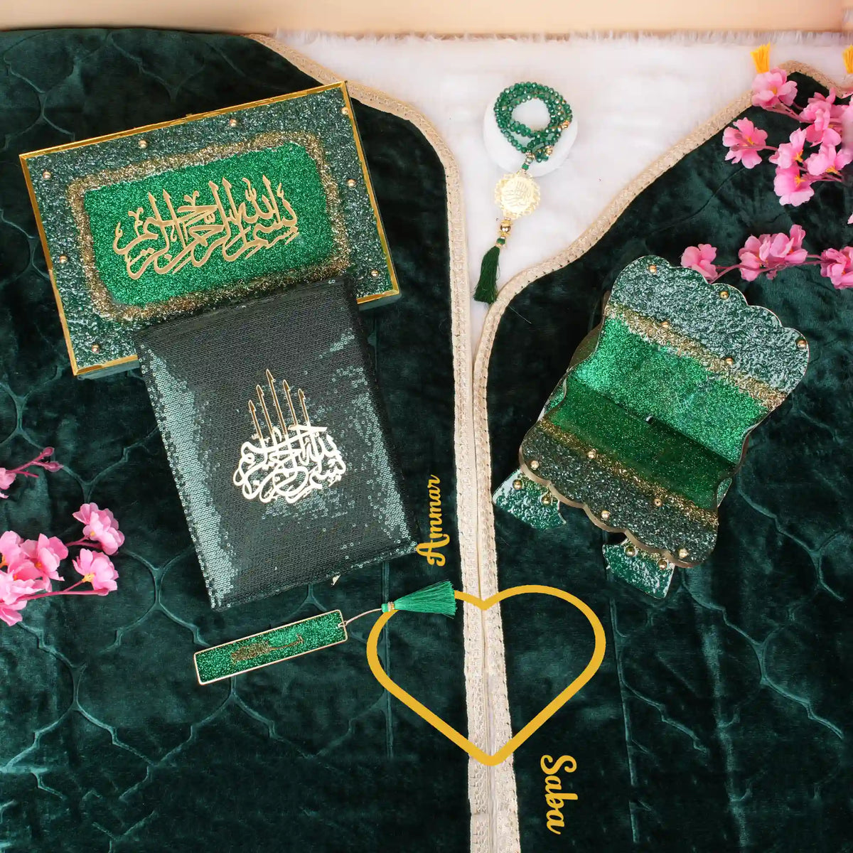 Green Bling Couple Ibadah Set