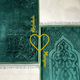 Couple Janamaz with Heart in green velvet featuring Abdullah and Maryum names, ideal for Islamic wedding gifts and ceremonial prayers.