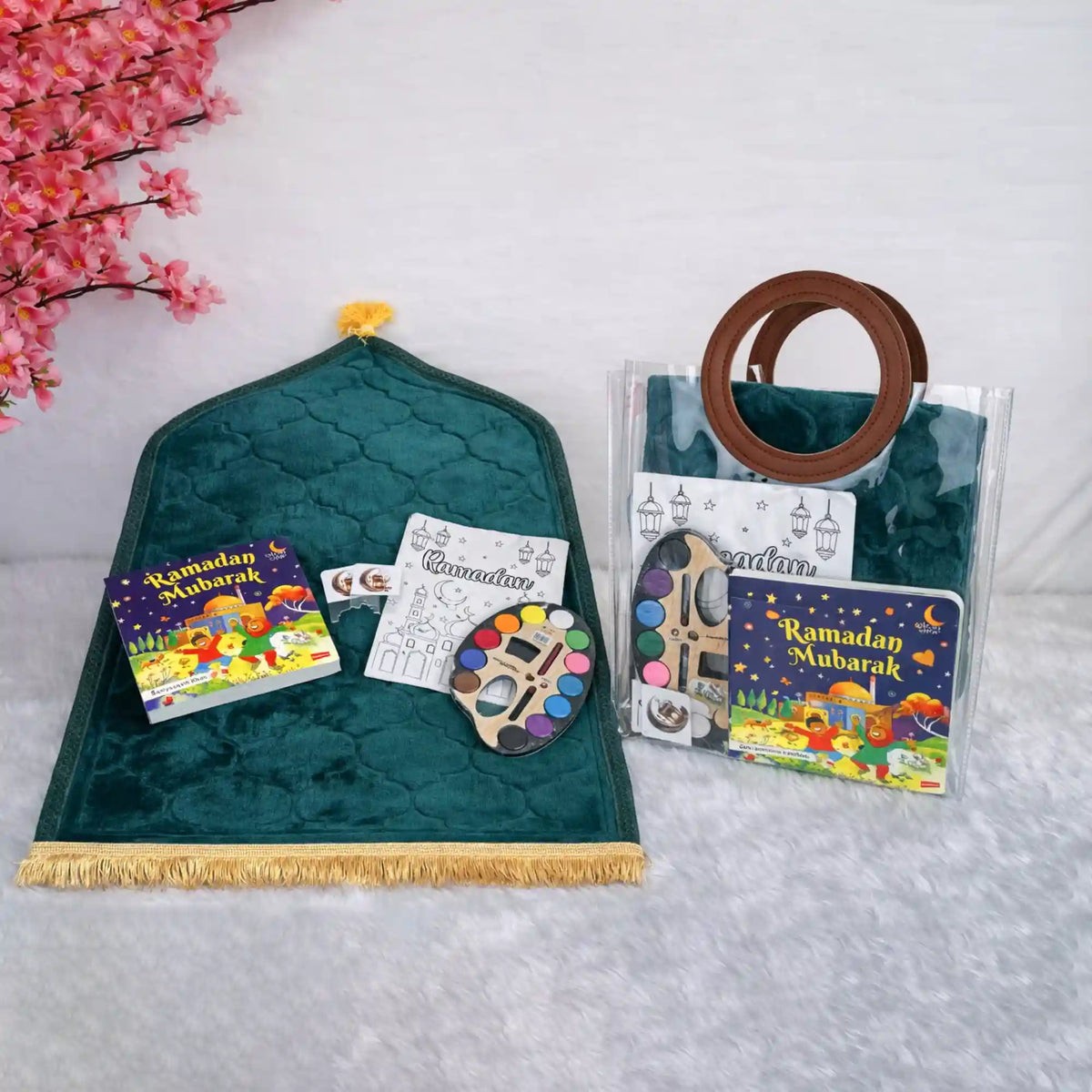 Ramadan Mubarak greeting cards with lanterns and stars